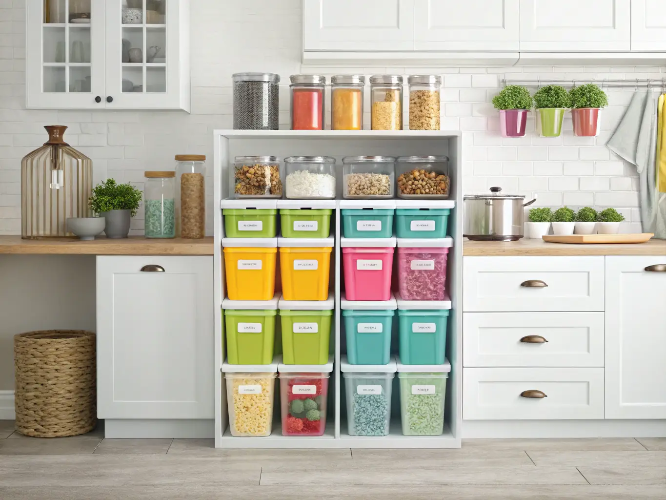 A digital rendering of a pantry design, illustrating the proposed layout, storage solutions, and aesthetic elements, representing the design phase of Tidy Corner's pantry organization process.